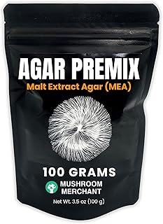 Malt Extract Agar (MEA) Premix (100 Grams) | MEA Premix Makes 100 Agar Plates | Agar Premix for Mushroom Mycelium | Make Agar Petri Dishes for Mycology