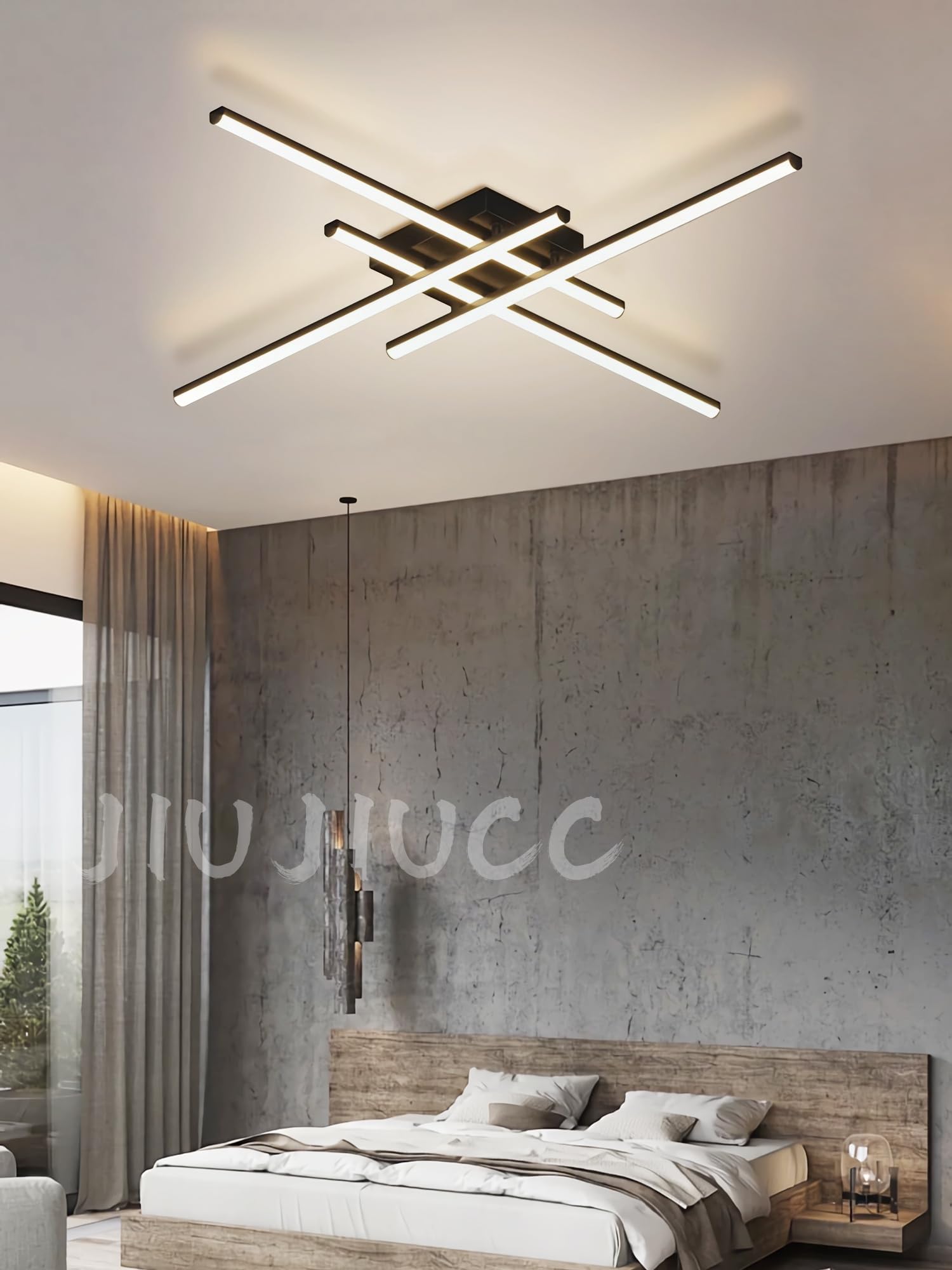 Nowoczesne lampy sufitowe Lampy sufitowe LED 6000k / 4000k/3000k Nowoczesne lampy sufitowe o minimalistycznym designie odpowiednie do sypialni korytarzy salonów jadalni i kuchennych (Czarny,4głowice)