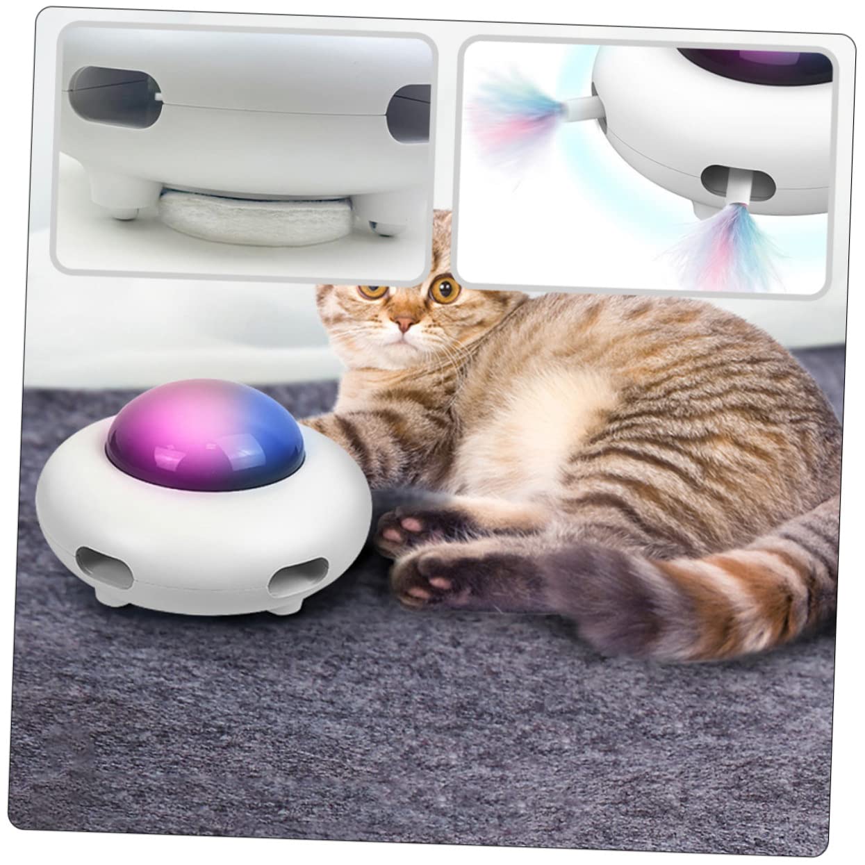 Toddmomy Jouet Automatique pour Chat Jouet Éveil Interactif Amusement pour Chat Roulant Divertissement