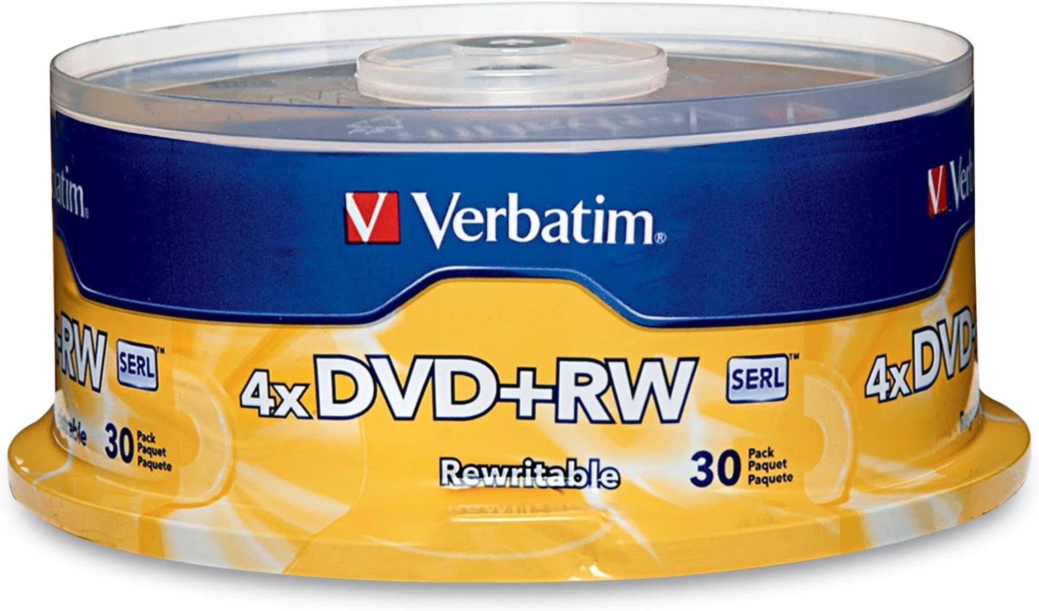 DVD+RW 4.7GB 120Min Up to 4X Blank Discs Rewritable Up to 1000 Times - 30pk Spindle