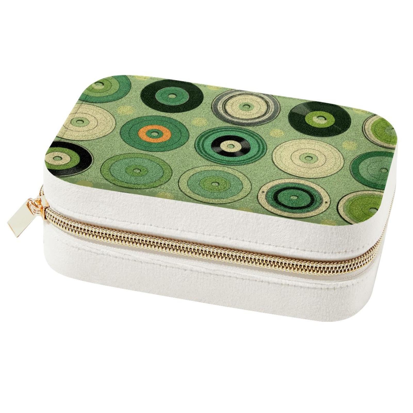 Organisateur de voyage velours vert pour bijoux et bracelets