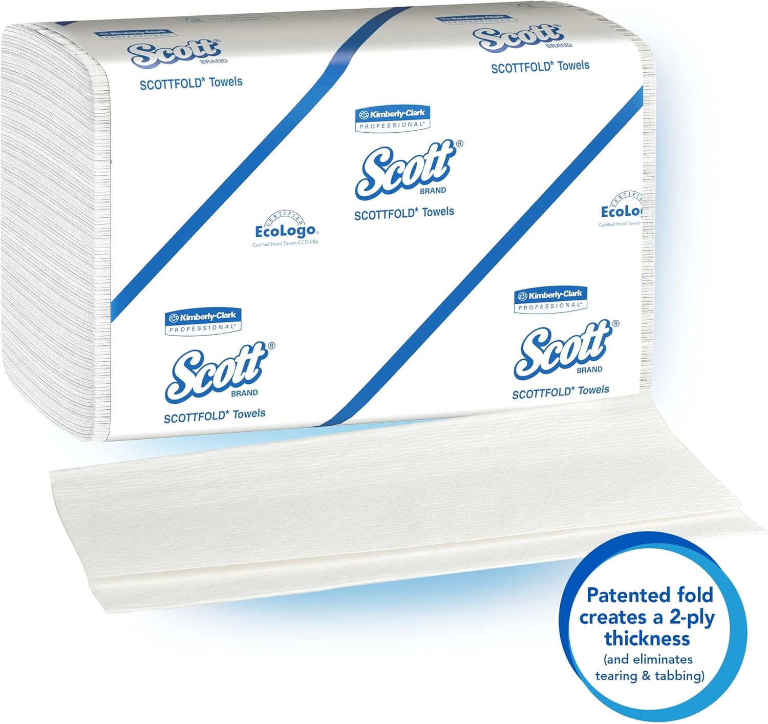Scott® Scottfold™ Multi-Fold 1-Ply Paper Towels, 9 2/5" x 12 2/5", White, 175 Sheets Per Sleeve, 25 Sleeves Per Carton