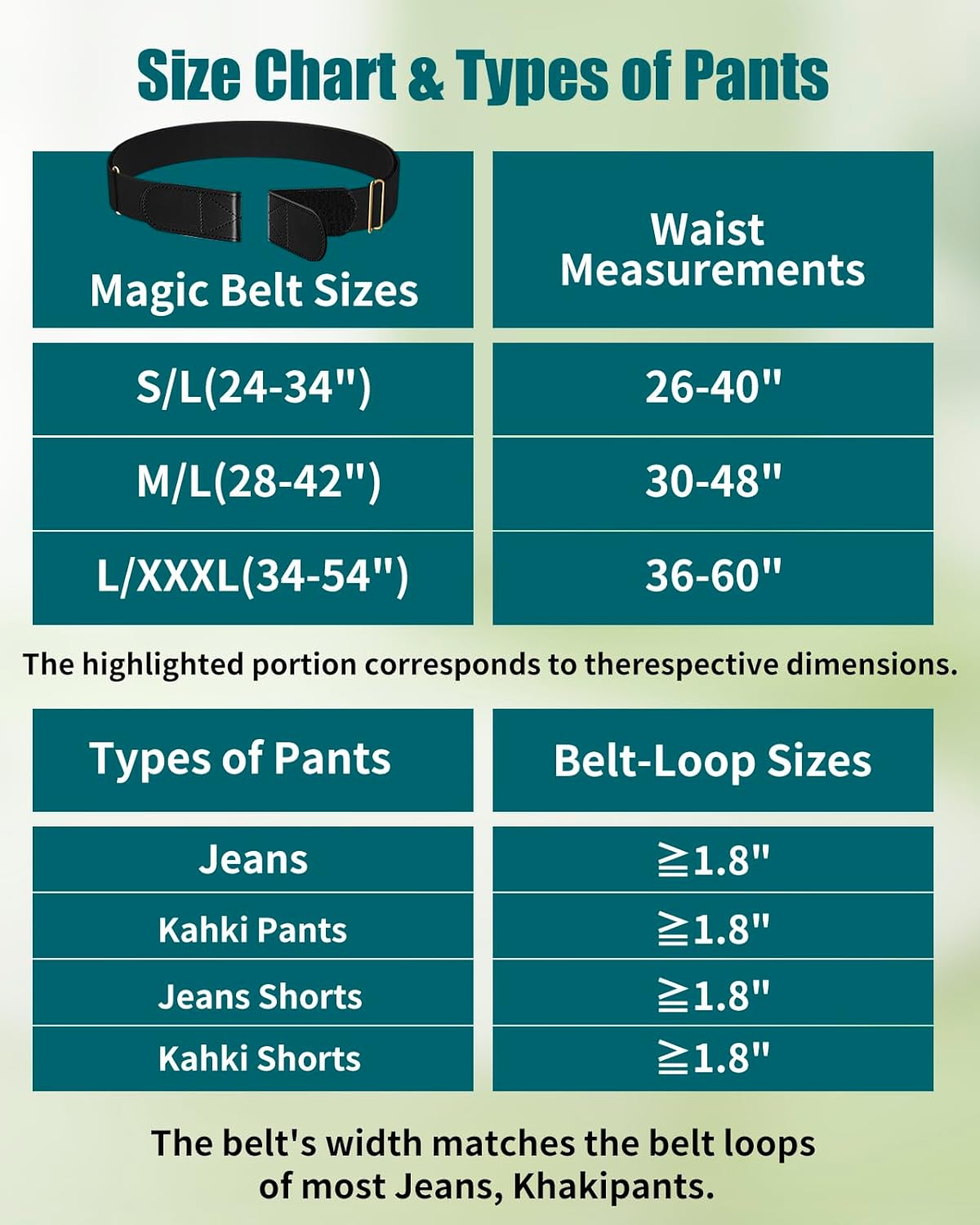 Magic Buckleless Men's Stretch Belts: Comfort Revolution- Hook-Loop Adjustable No Buckle Elastic Belt for Jeans Khaki, 32-48" - Image 2