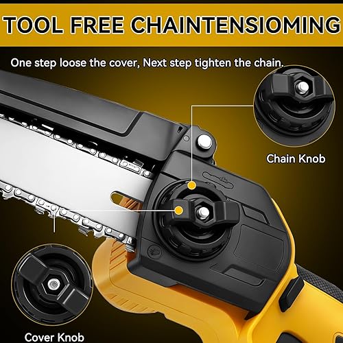 Miniatura 7 de Mini motosierra inalámbrica 2 en 1 de 8 pulgadas compatible con Dewalt 20V, motosierra sin escobillas con poste de extensión de 2 M, extensible