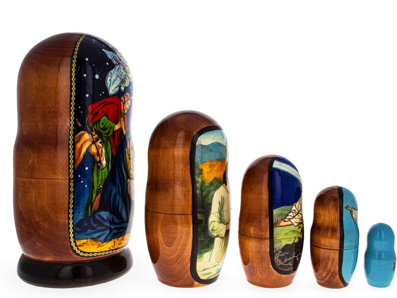 BestPysanky Set of 5 Jesus is Born Nativity Scene Nesting Dolls Matryoshka