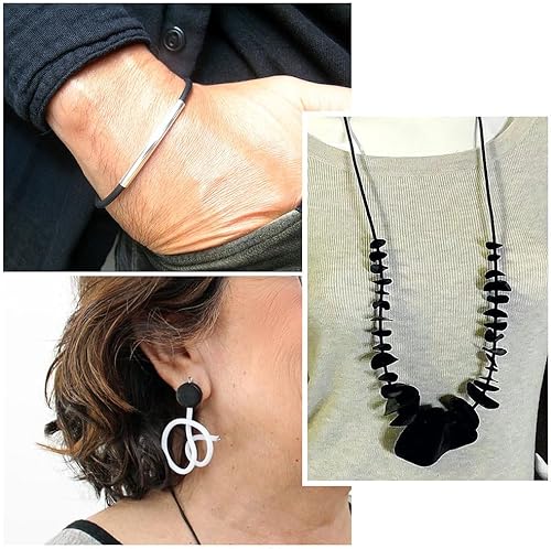 Miniatura 5 de PH PandaHall RCOR-CD0001-02-Yilisi - 3 rollos de cuerdas de peluquero para tejer de goma, para sujetar puntadas, tubo hueco de 0.07 pulgadas,