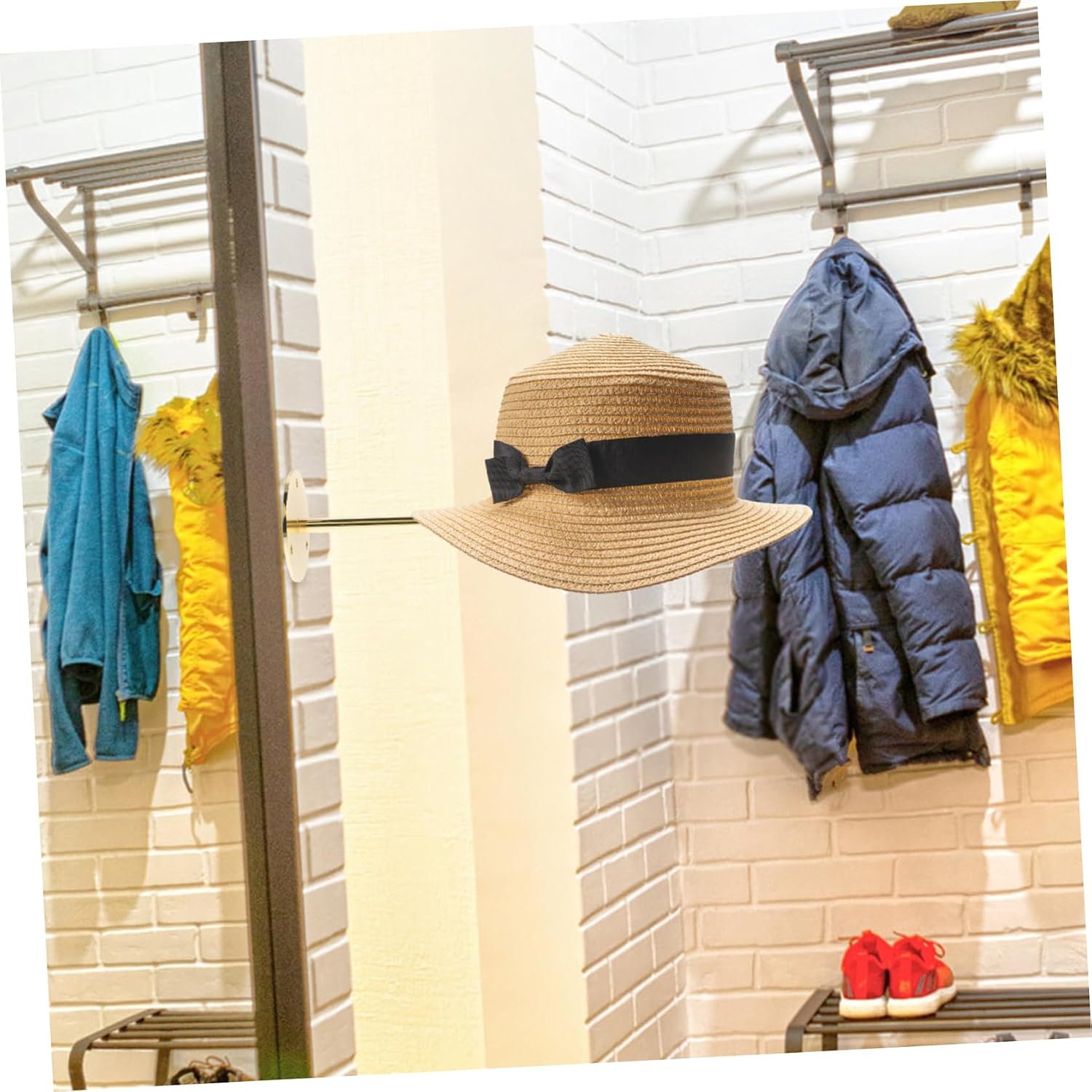 CHILDWEET Sturdy Hat Hanger Display Stand Wooden Hat Mount for Men Women Fedora Wigs Display Rack