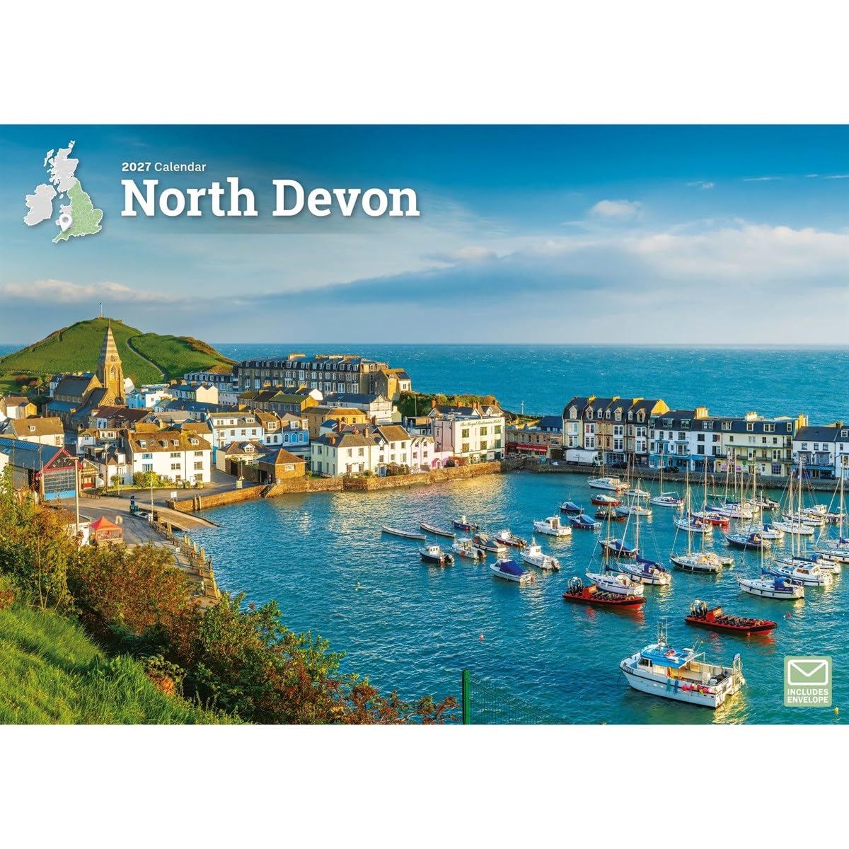 Carousel Worldwide North Devon 2027 Wall Calendar, A4 Format, 12-Month Monthly Calendar, Full-Color North Devon Photography