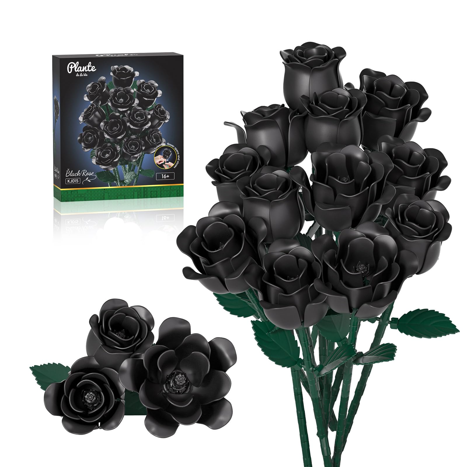 Amazon.com: JAKI 12 Roses Bouquet Building Set with Heart-Shaped
