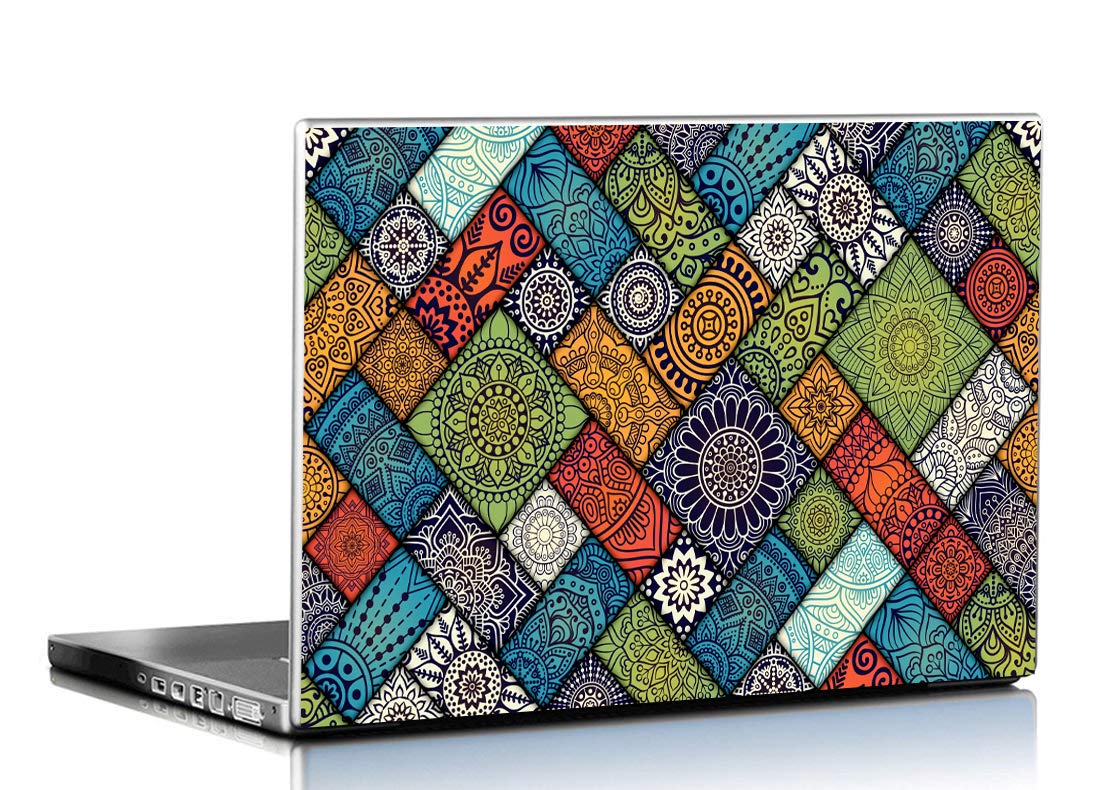 PIXELARTZ Laptop Skin - Abstract Mandala Pattern - HD Quality - 15.6 Inches - Multi Colour (Half Skin) (B085S4VPJQ) Amazon Price History, Amazon Price Tracker