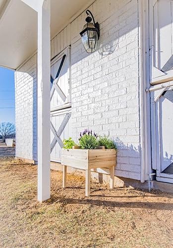 Miniatura 5 de Zylina Maceta elevada para jardín con divisor de 4 vías, jardineras elevadas para exteriores con patas, 34.25 x 18.50 x 30.70 pulgadas