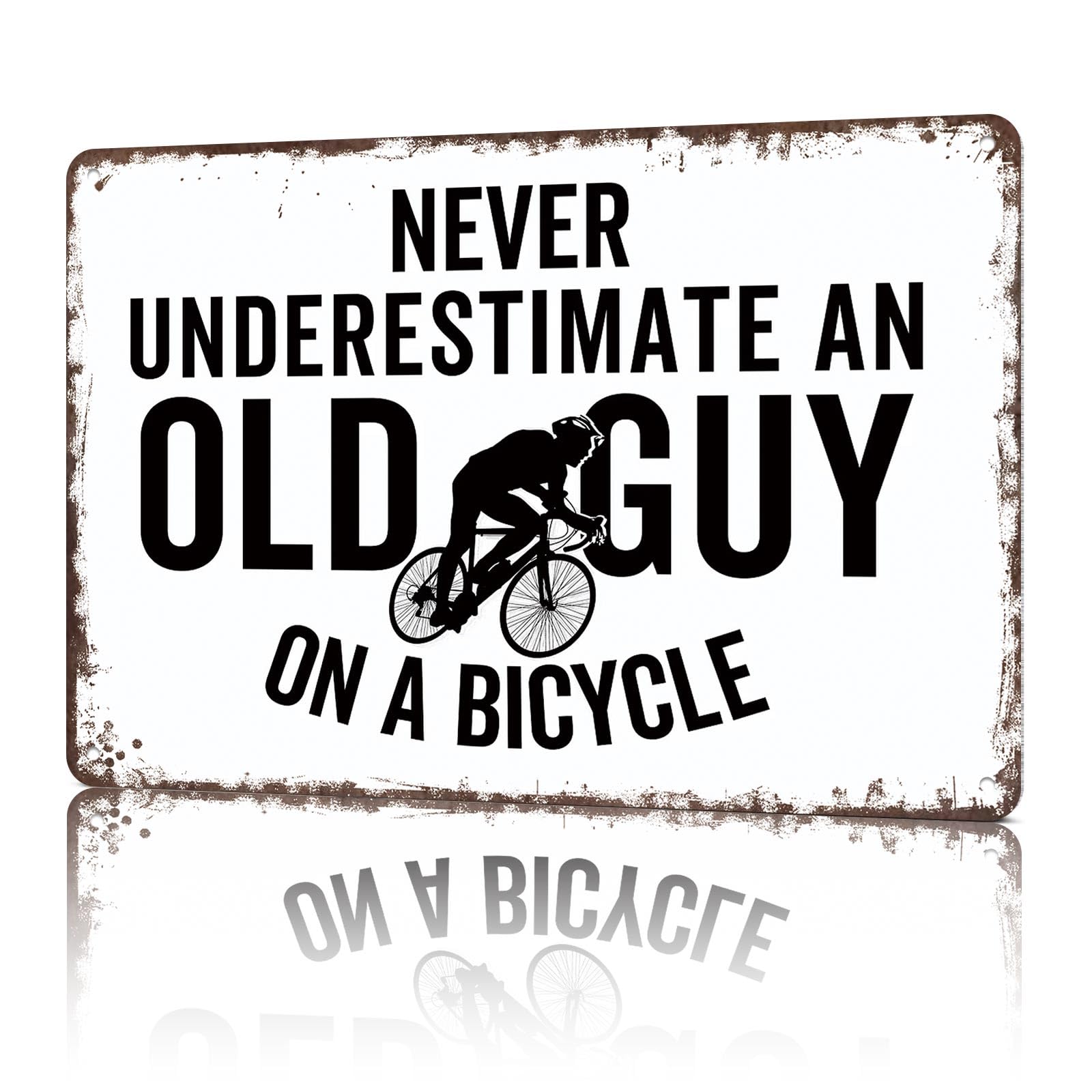KWQDOZF Vintage Metal Signs Never Underestimate An Old Funny Tin Sign Poster Wall Art For Home Room Bedroom Office Decor 8x12inch