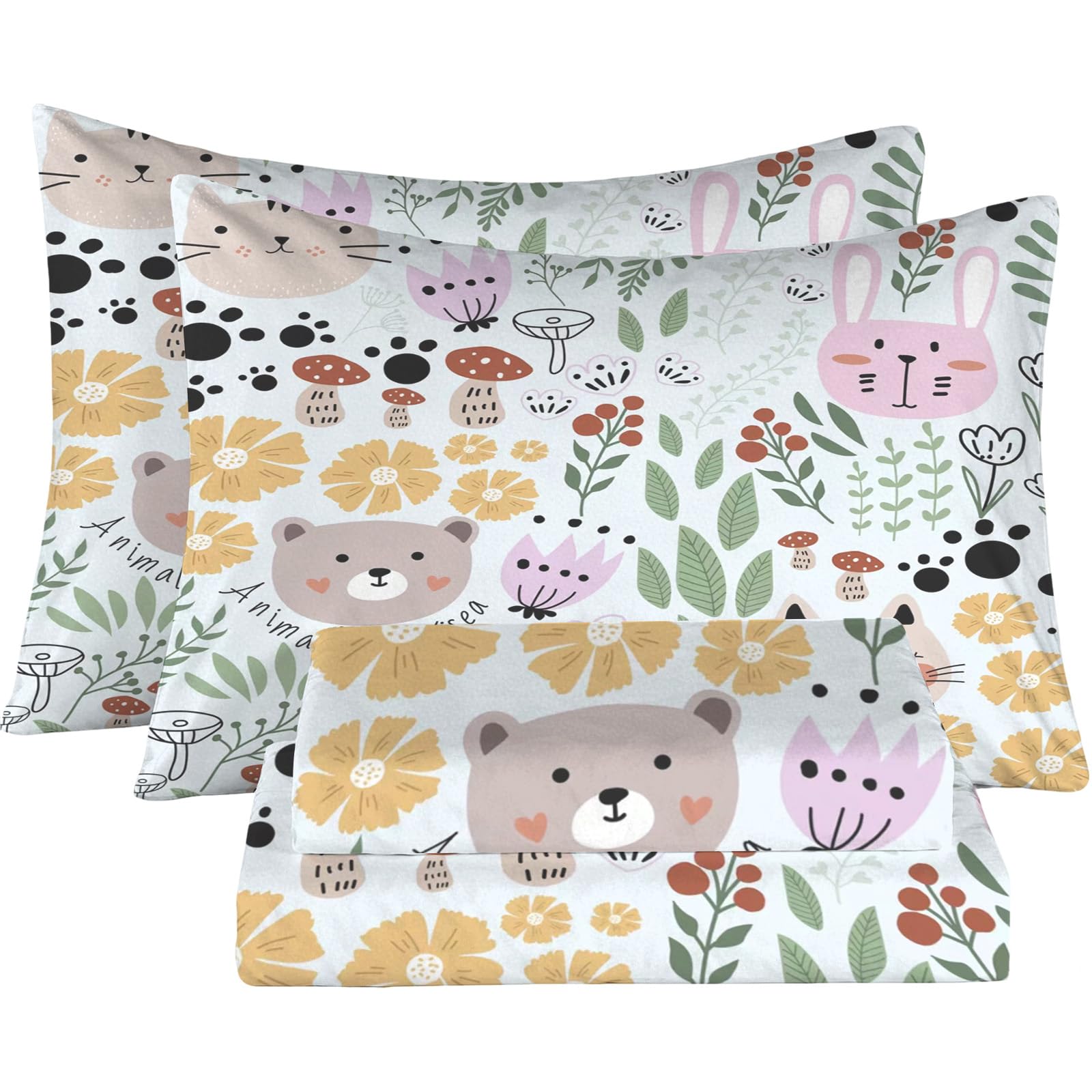 FUYEUN Woodland Animal Sheet Set Full/Queen