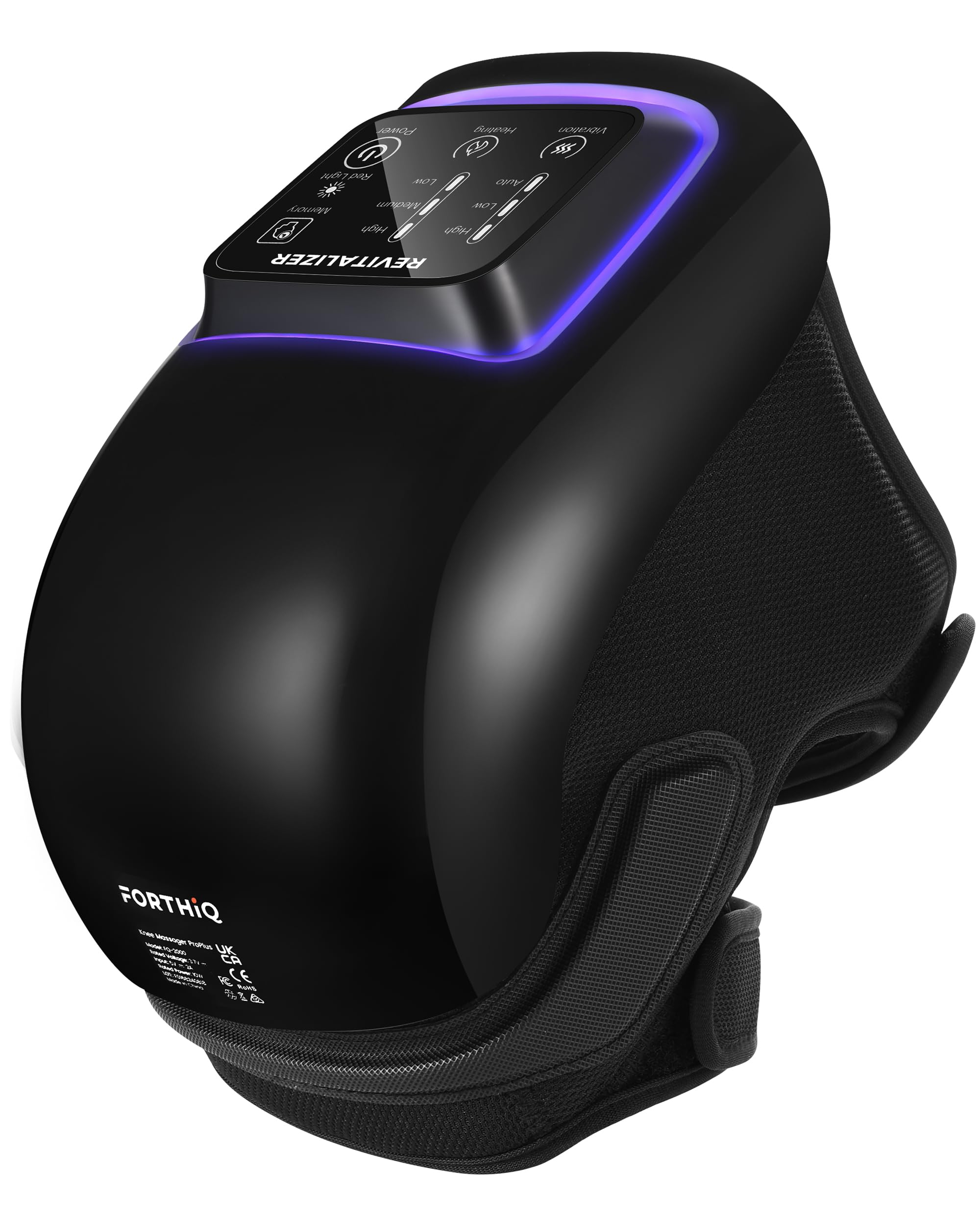 FORTHiQ Pro+ Knee Massager with Heat and Red Light Therapy and Vibration for Knee Pain Relief - Adjustable Straps, Cordless, Portable, Rechargeable, Easy to Use, Saves Your Settings