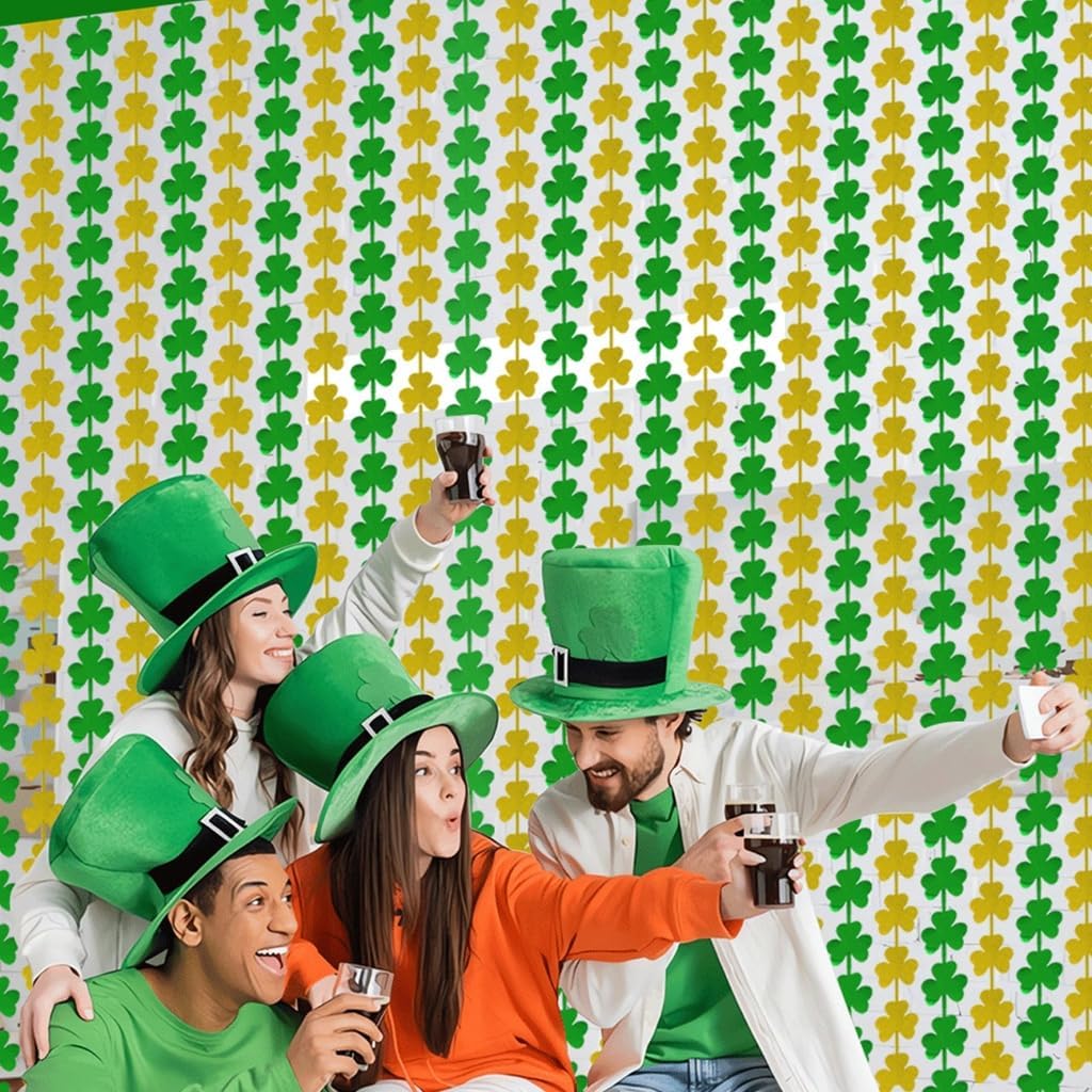 Clovers Tinsel Rain Curtain Patrick's Day Celebration Supplies Home Decoration