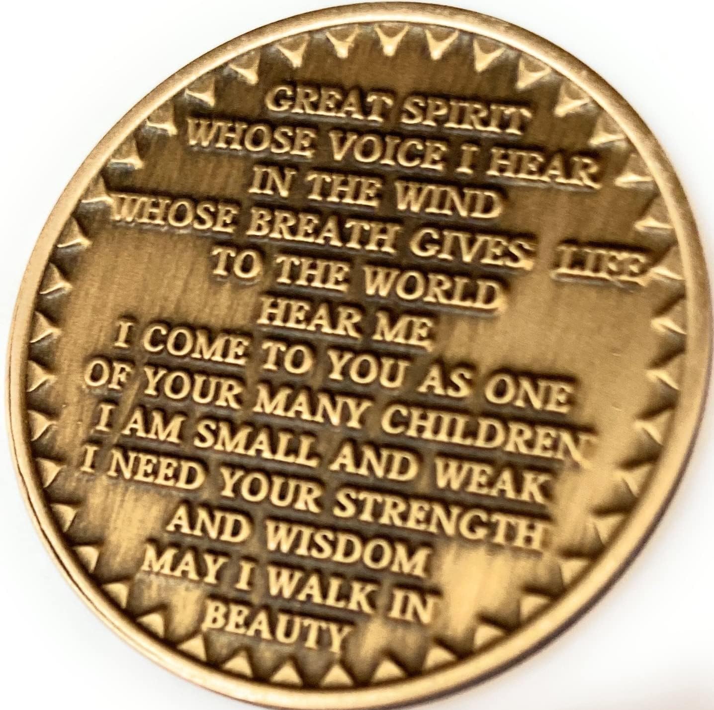 wendells Healing Spirit of Recovery Native American Bulk Lot of 25 Medallions Chips Bronze Great Spirit Prayer