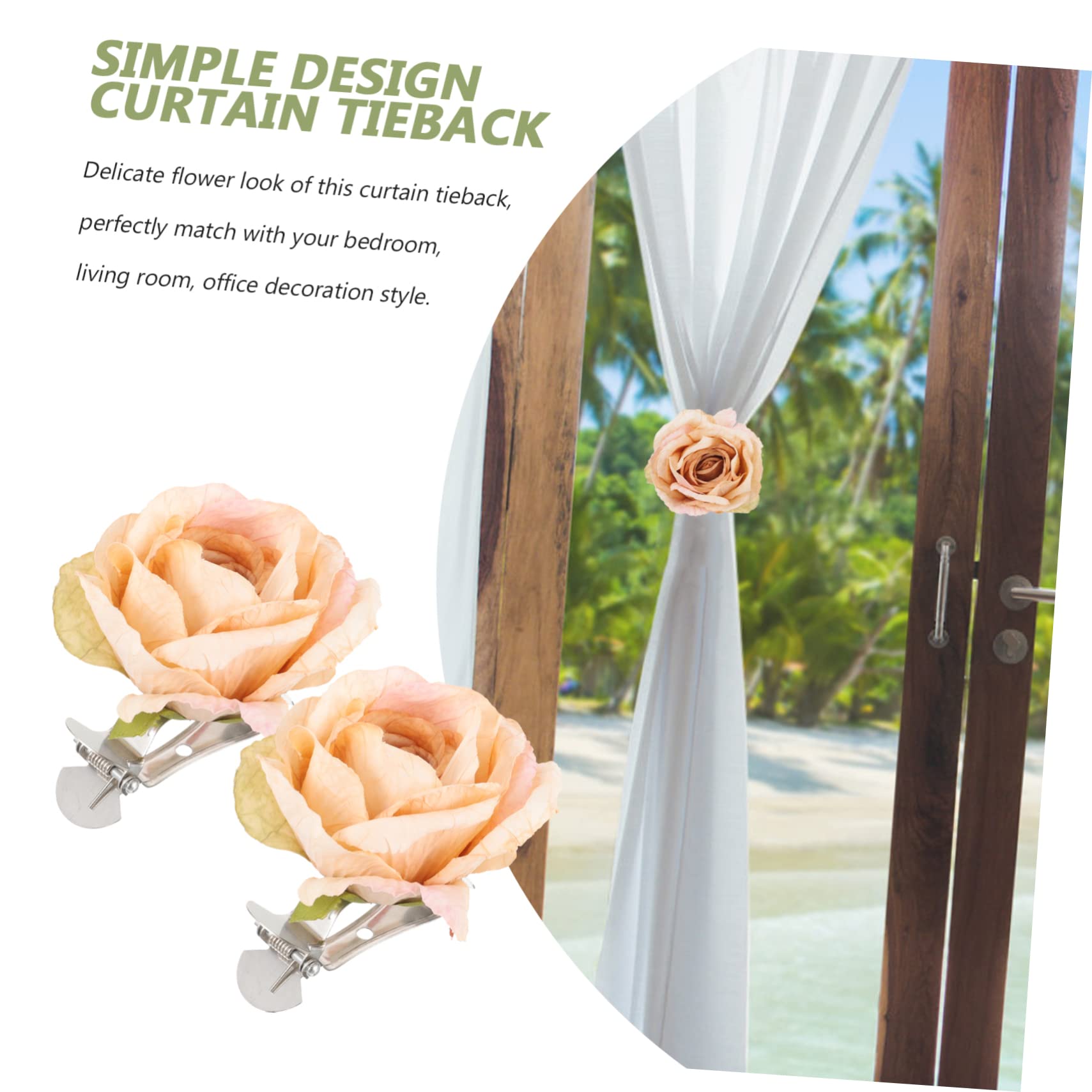 Cabilock 8pièces Clips De Rideaux Fleurs Attaches Décoratives pour Draperies Accessoires De Décoration pour Chambre Salon Bureau Conception Élégante Et Pratique