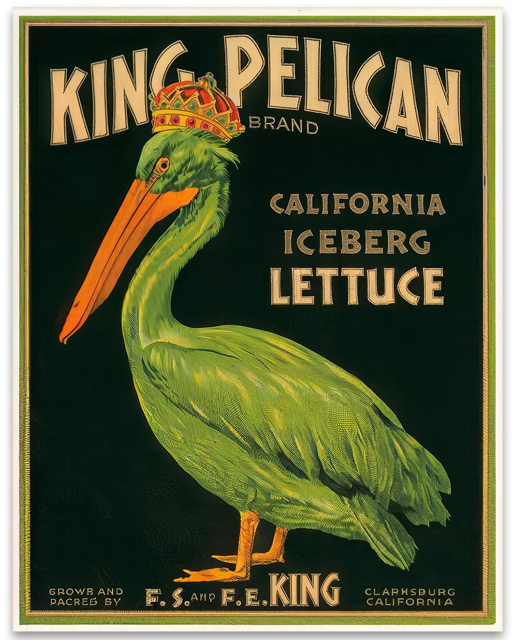 Amazon.com: King Pelican - Retro California Iceberg Lettuce 16x20