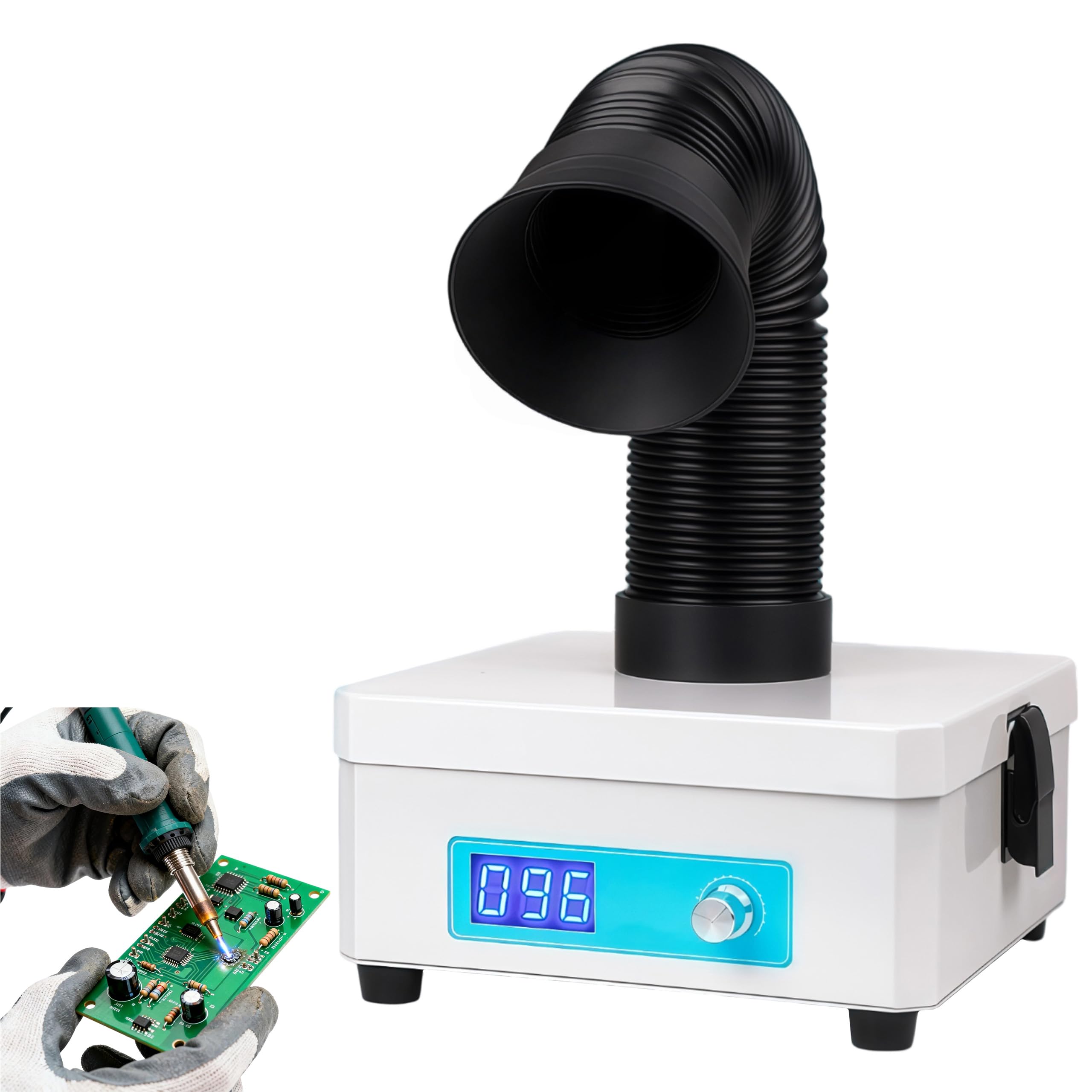 Aspirador de Humos de Soldadura | 2-en-1 Filtro HEPA y Carbón Activo para Extracción de Humos con 99,97% de Eficacia de Filtración, Purificador de Aire
