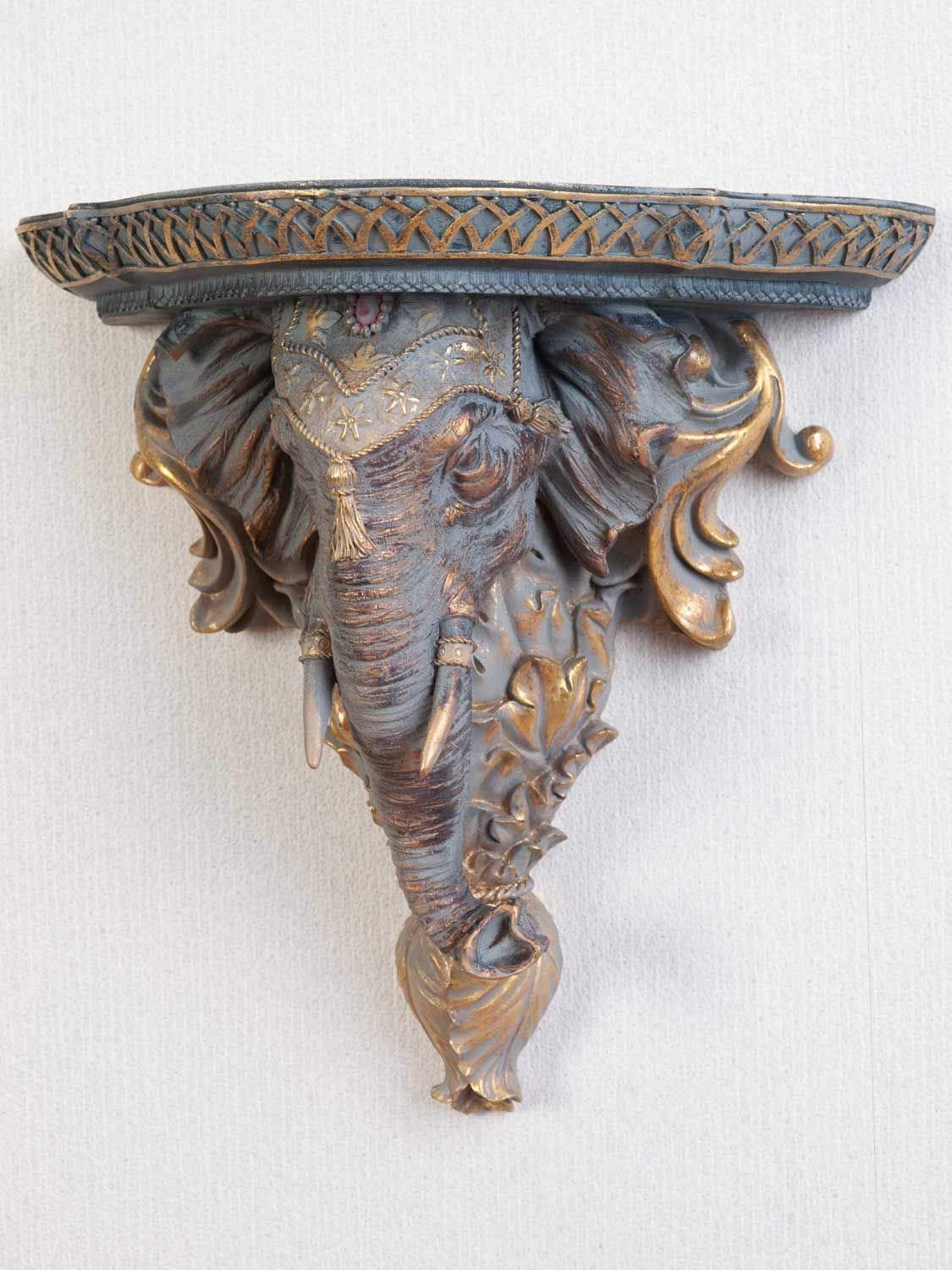aubaho Elefant Konsole Regal Ablage Wandregal Wandkonsole im antik Stil Afrika Indien