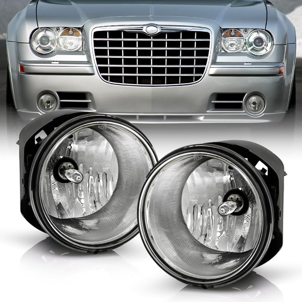 ACANII - For 2005-2010 Chrysler 300 C/08-09 Caliber SRT-4 Bumper Fog Lights Driving Lamps Assembly Driver+Passenger Side