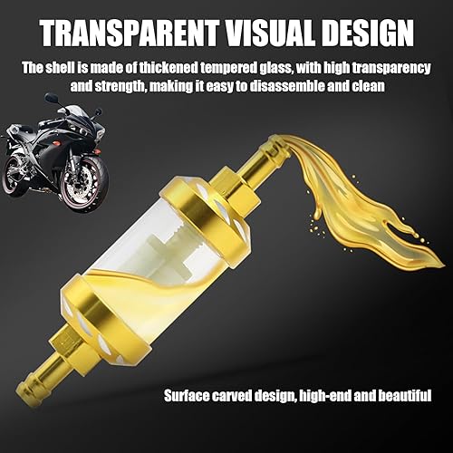 Miniatura 4 de 1 filtro de combustible automotriz, 1.1 x 3.62 pulgadas de aleación de vidrio templado con patrón de superficie de aceite, accesorios de