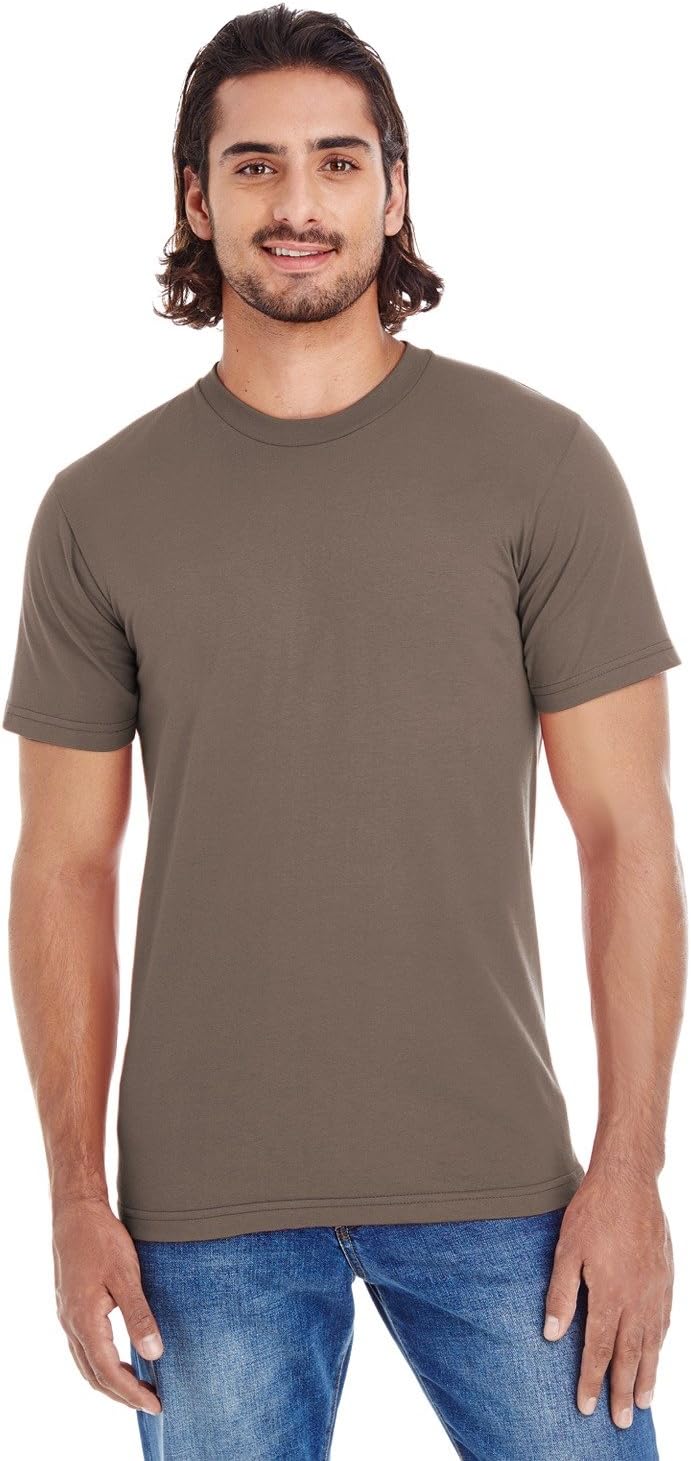American Apparel Men's Organic Fine Jersey Crewneck Short Sleeve T-Shirt, Cinder, S