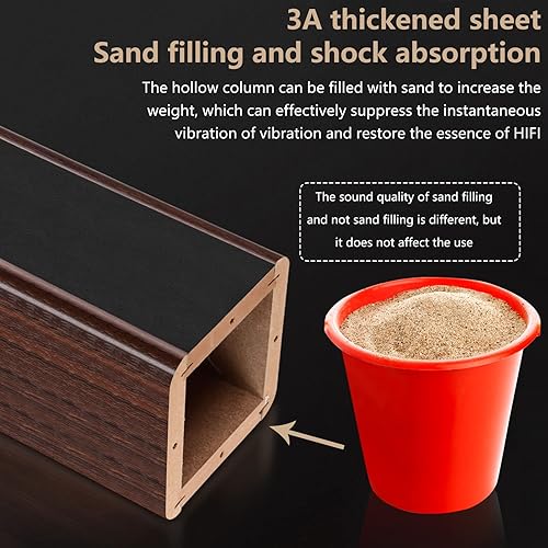 Miniatura 5 de 16 pulgadas (15.7 in) - Par de soportes de madera para altavoces de escritorio de alta fidelidad en casa y altavoces satelitales, experiencia de