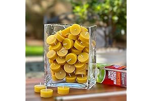 Pair of Beeswax Tea Light Candles, Refills, No Cups