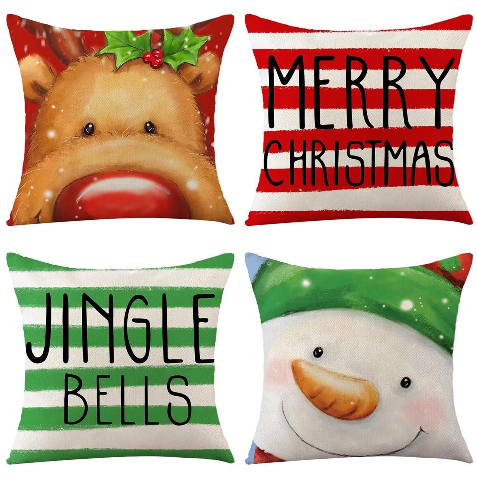Housse de coussin canape Noel 50x50cm decoration salon moderne