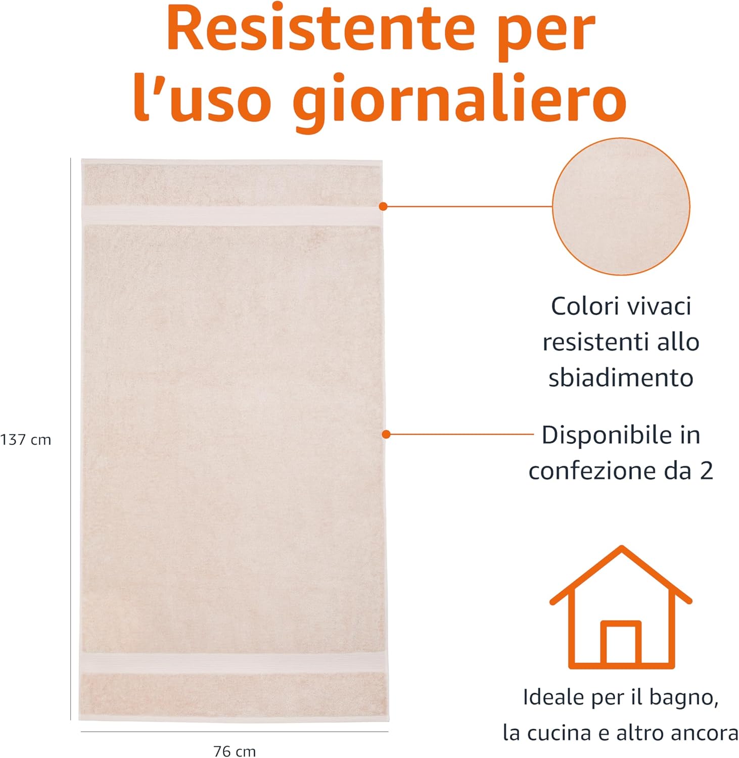 Amazon Basics Set of 2 Bath Towels, 100% Organic Cotton, 3 71bkpJbcCYL. AC SL1500 -