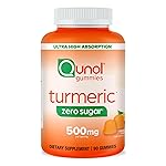 Qunol Zero Sugar Turmeric Gummies, Gummy with 500mg Turmeric Curcumin, Joint Support Supplement, Ultra High Absorption Turmeric Curcumin, Vegetarian, Gluten Free, 90 Count