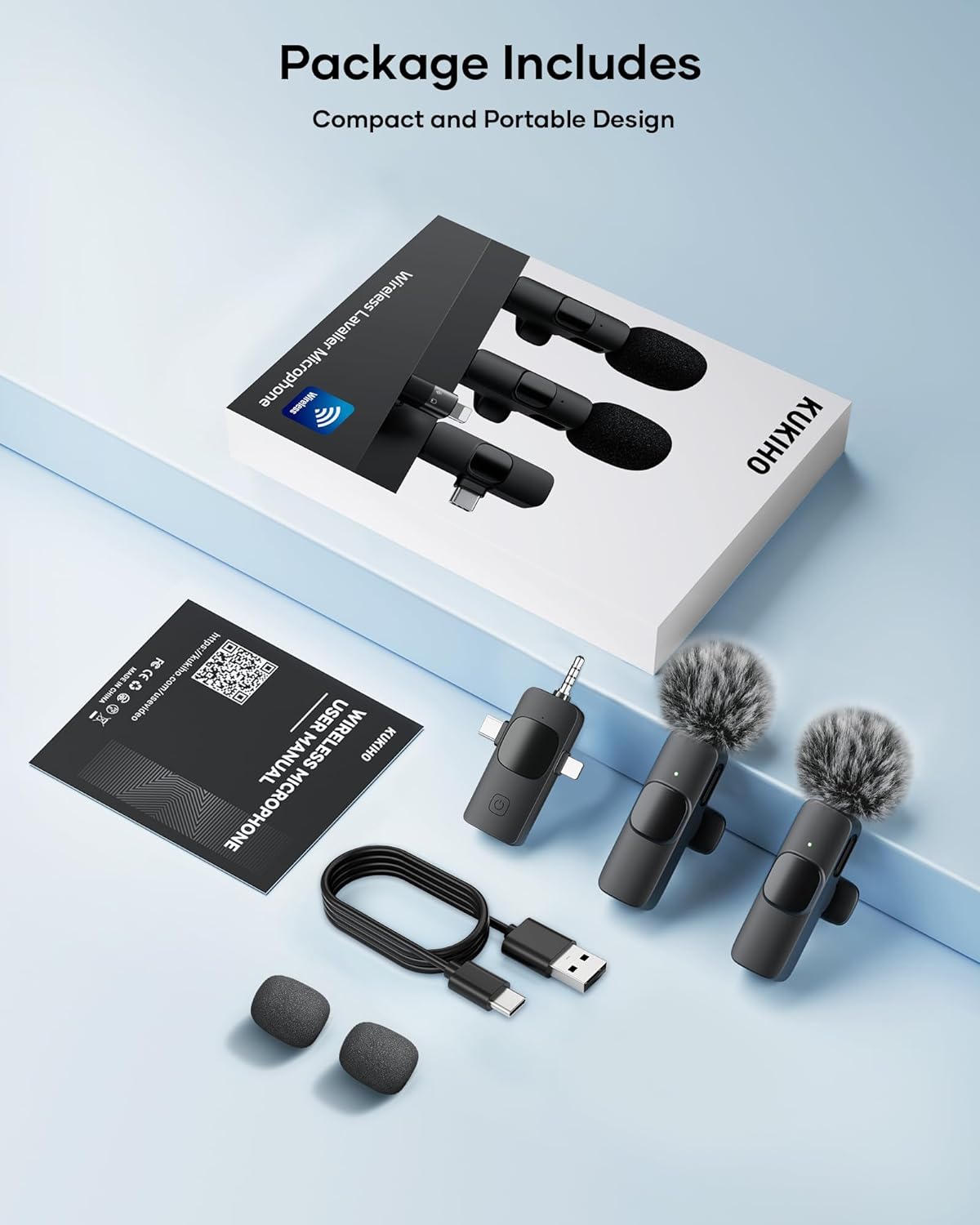 3-in-1 Wireless Lavalier Microphone for iPhone, iPad, Android, Camera - Noise-Canceling Mini Mic with 2.4G Ultra-Low Latency for Vlog, TikTok & YouTube Streaming (2 Mics) - Image 9