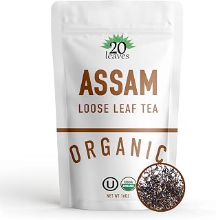Organic Assam Loose Leaf Black Tea - 1lb Resealable Pouch | Robust Malty Flavor by 20LeavesTea