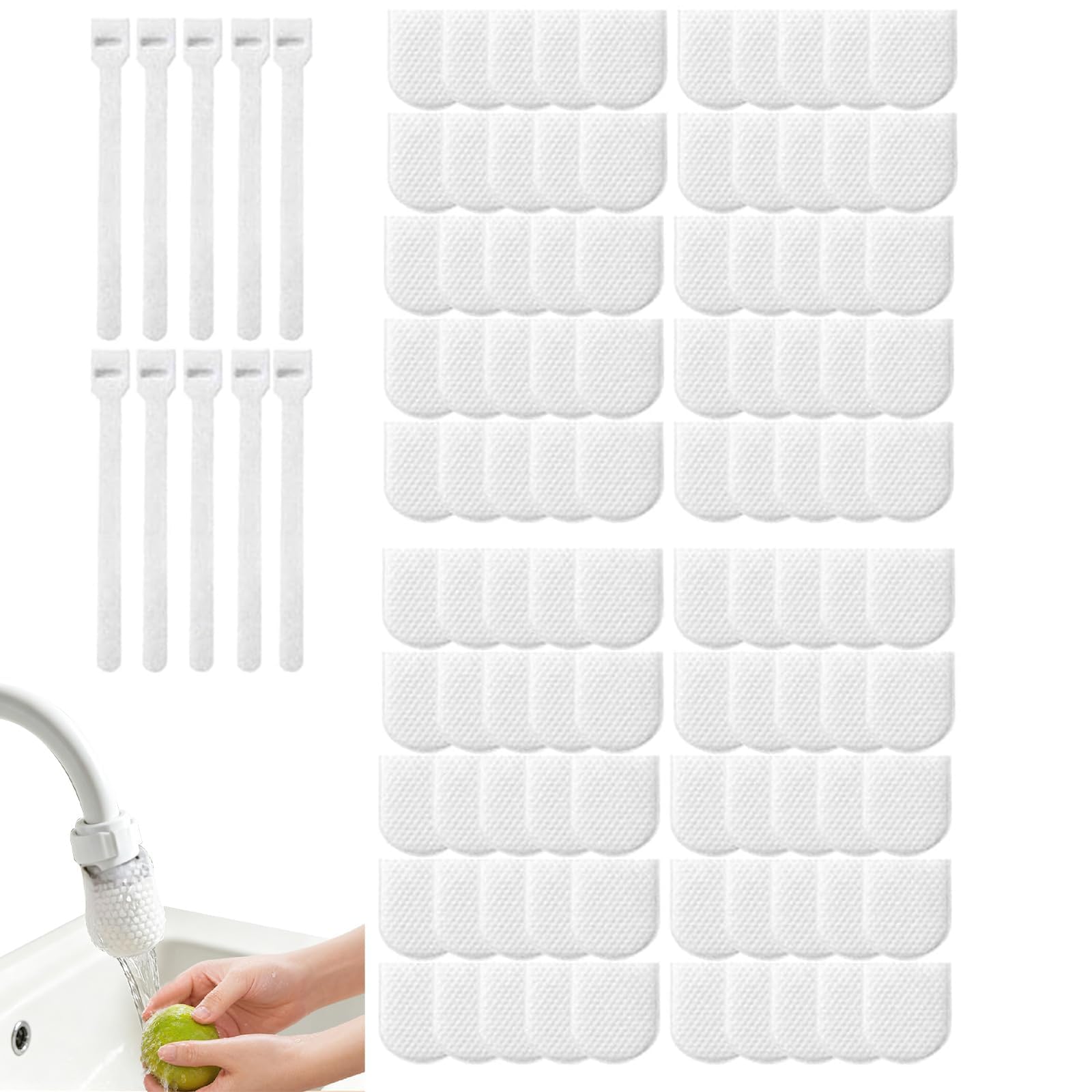Large Quantity Non-Woven Faucet Filter Cotton Bags 100 Count, Splashproof Tap Water Filter Screen, Multi-Scene Household Water Filtration Supplies for Kitchen Daily Water Purification-image-31