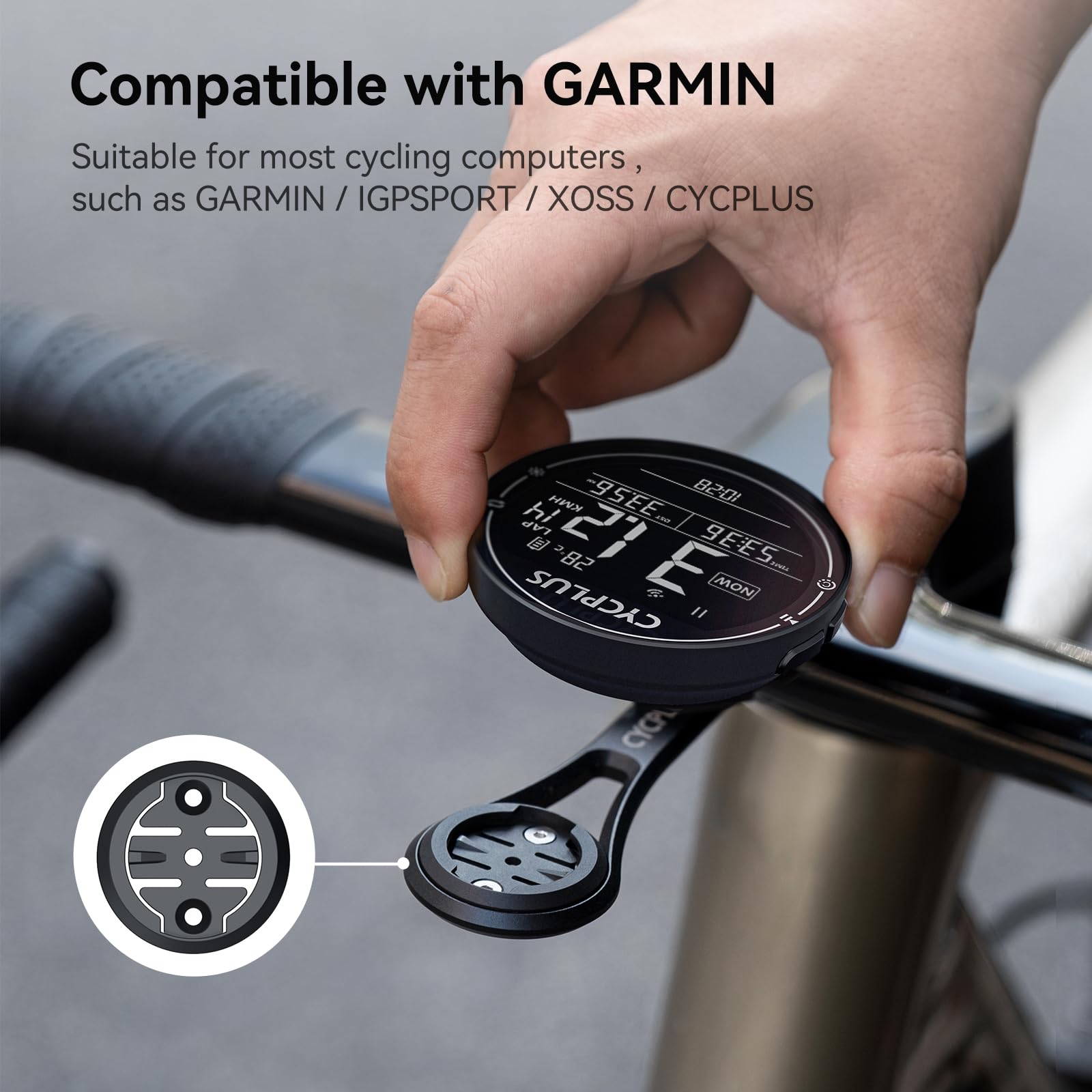 CYCPLUS Soporte frontal para bicicleta Z3, soporte de bicicleta compatible con Garmin/Igpsport/Xoss Cycling Computer