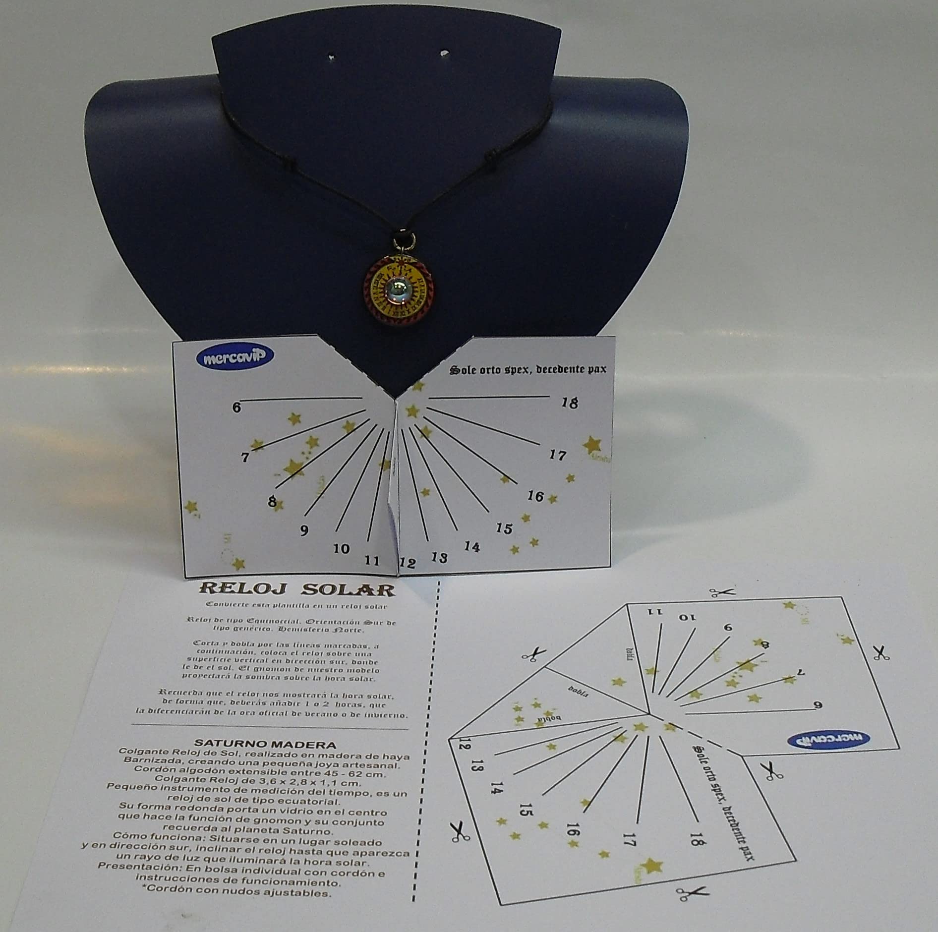 Reloj de Sol Colgante de Madera de Haya (Azul)
