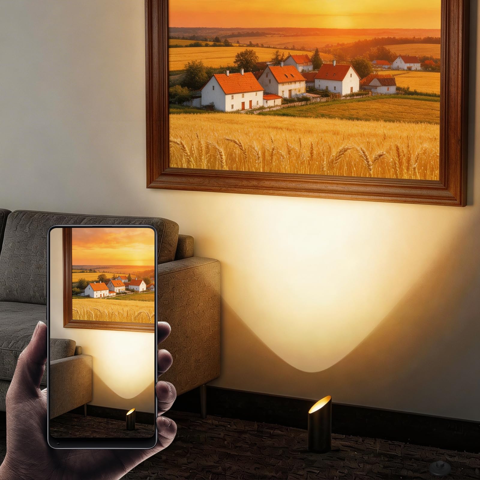 Idealife Lampa podłogowa LED do wnętrz, lampa podłogowa 7 W, 3000 K ciepła biel kryty reflektor LED z żarówką 520LM GU10 LED, reflektor z przełącznikiem nożnym do oświetlenia roślin i sypialni