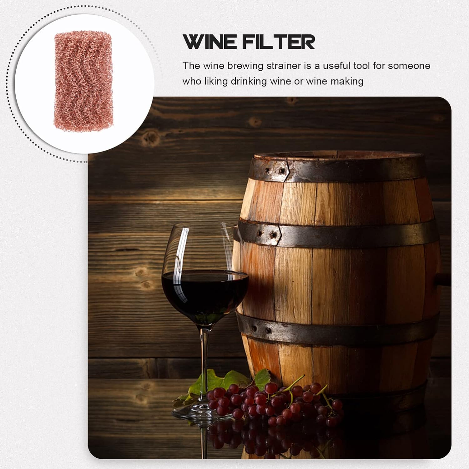 Kichvoe 1roll Wine Filtration Strainer Mesh Thickened Brew Filter for Home Brewing Material Easy to Use for Wine Making and Distillation