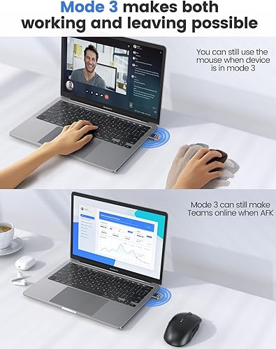 Miniatura 4 de Vaydeer Tiny Mouse Jiggler, T3s Mouse Mover hecho de aleación de aluminio de alta calidad, vida útil más larga, Plug and Play, 100% indetectable, 3