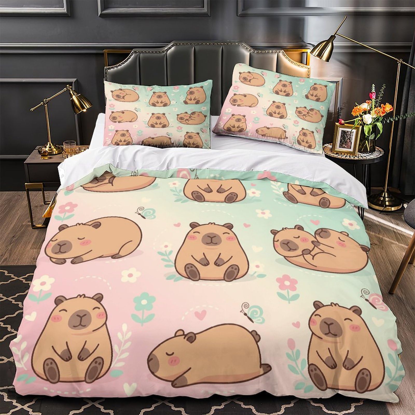 Housse de couette veau mignon King parure de lit 220x240cm microinfusee de douceur