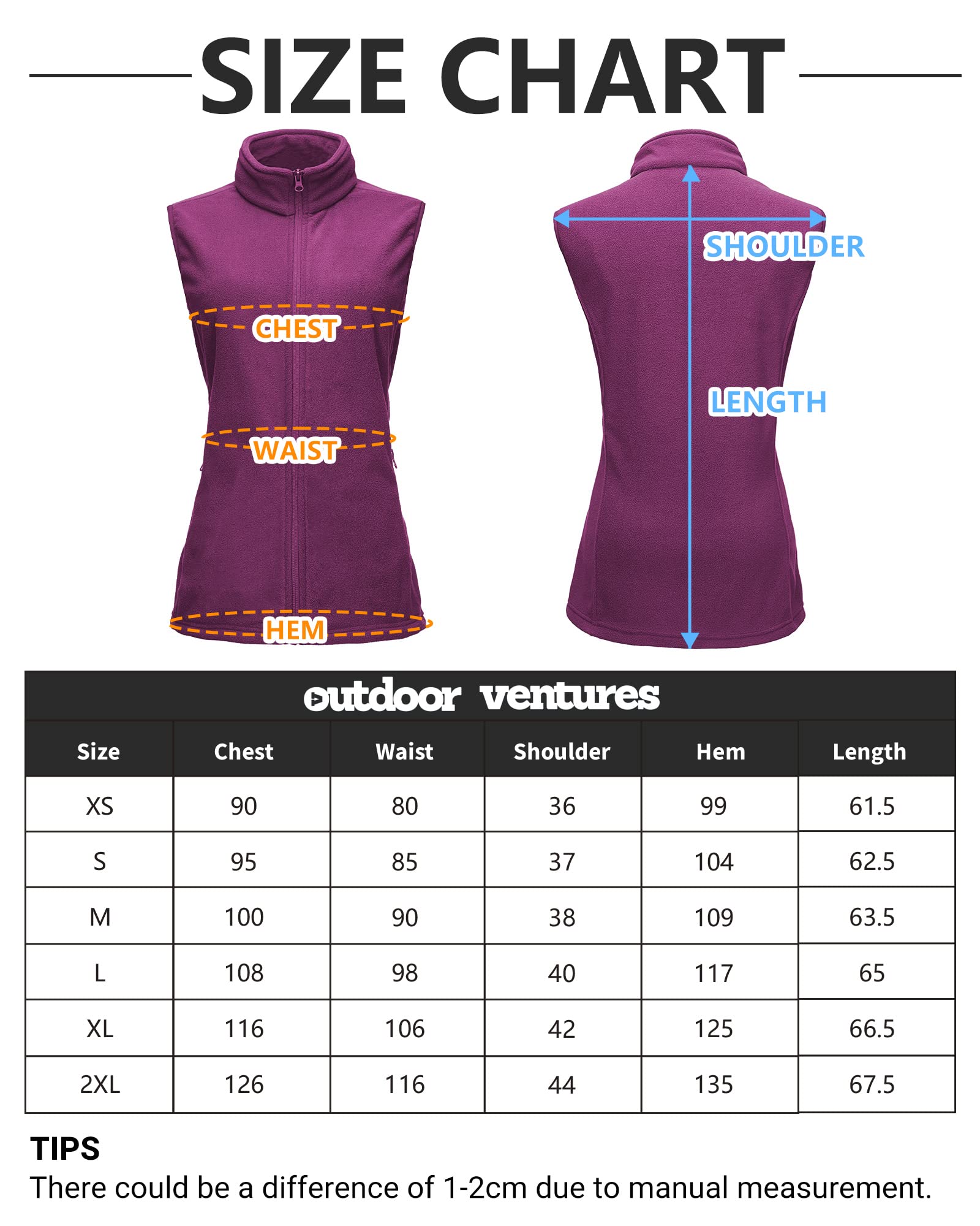 Outdoor Ventures Chaleco de forro polar para mujer, chaqueta suave sin mangas con bolsillos con cremallera, chaleco deportivo para correr de primavera y otoño, chaleco de forro polar para mujer