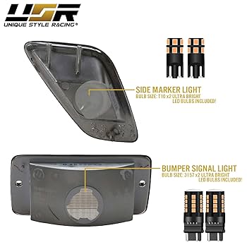 Amazon.com: USR 97-06 TJ Wrangler SMOKE Lens Corner Side