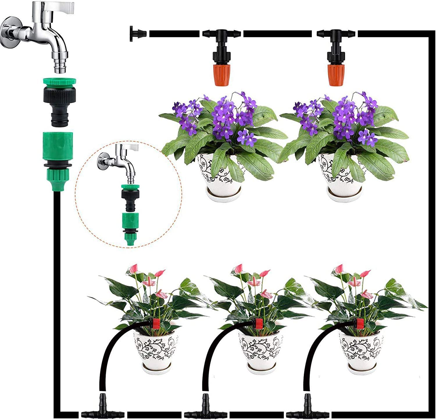 Kit d'irrigation goutte-à-goutte pour jardin