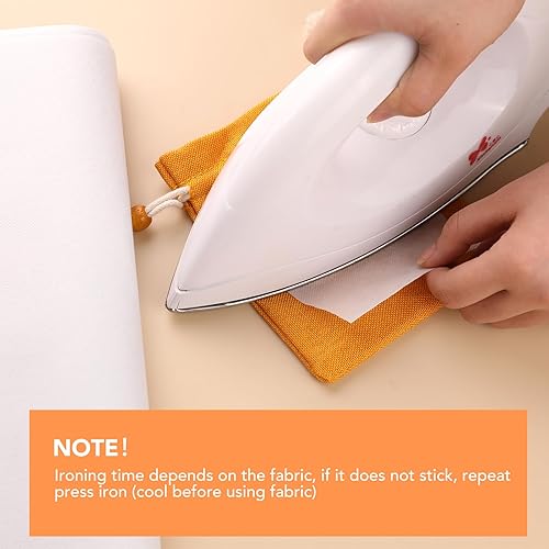 Miniatura 5 de CAREGY Interfaz fusible no tejido no tejido de color blanco ligero, 12 pulgadas x 27 yardas, interfaz de poliéster de una sola cara para suministros