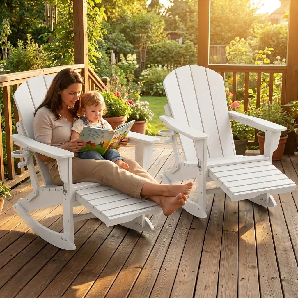 DIESEL Rock Chair ホワイト 2脚セット Amazon.com: PASAMIC Adirondack Rocking Chairs Set of 2, Foldable