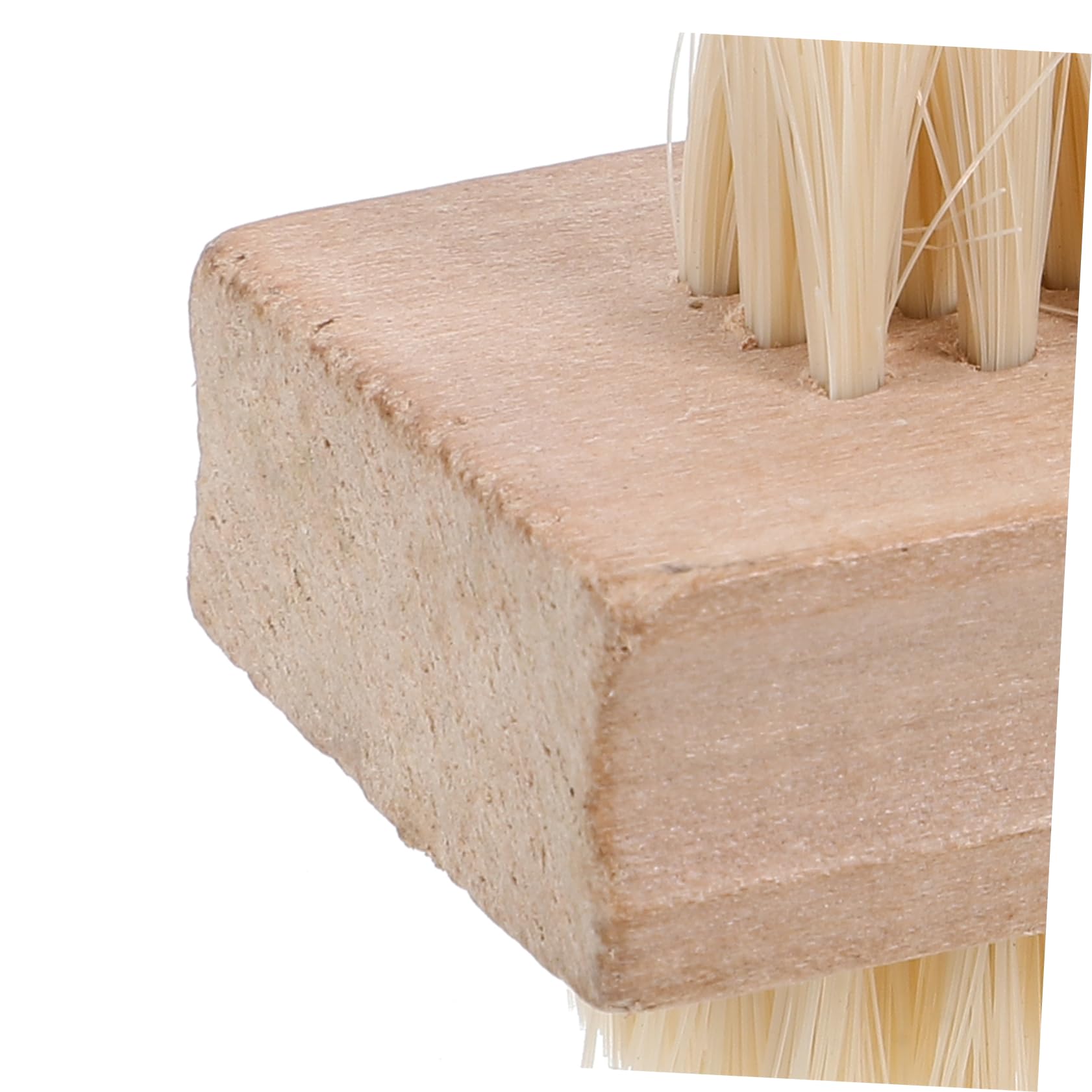 FRCOLOR 2pcs Wood Nail Brush Natural Bristles Double Sided Spa Grade Gentle Nail Cleaner Brush