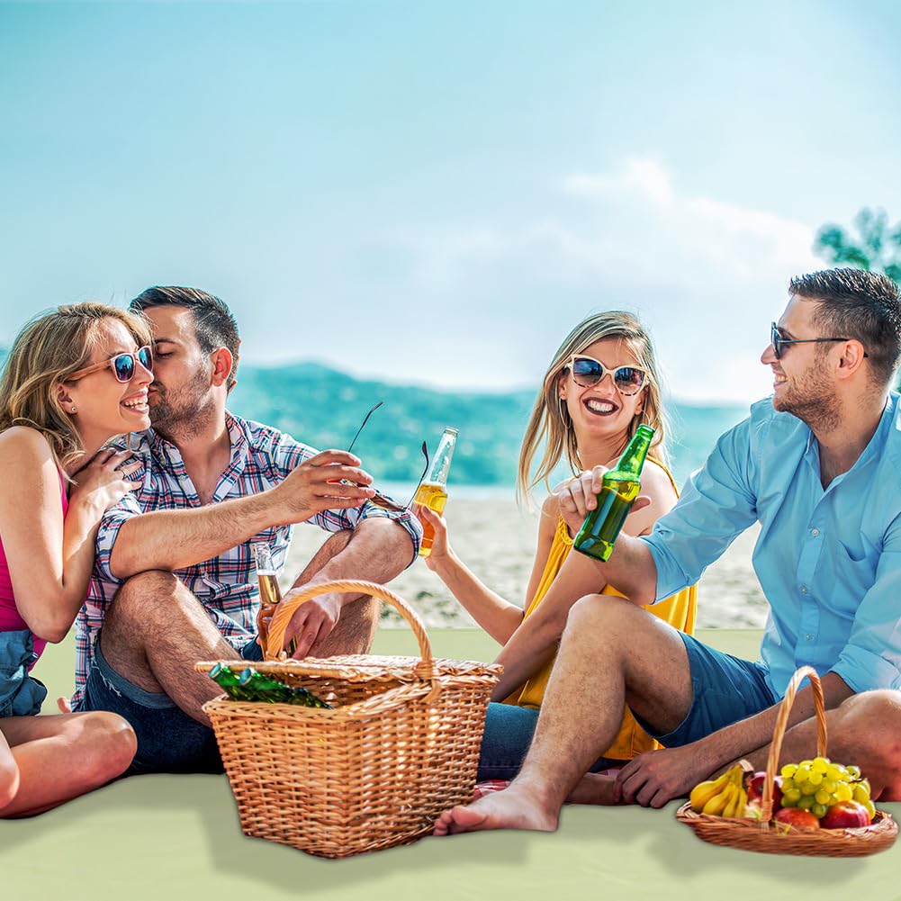 Ainiv Coperta da Picnic Impermeabile 210 x 220 CM 4-5 persone Portatile Pieghevole