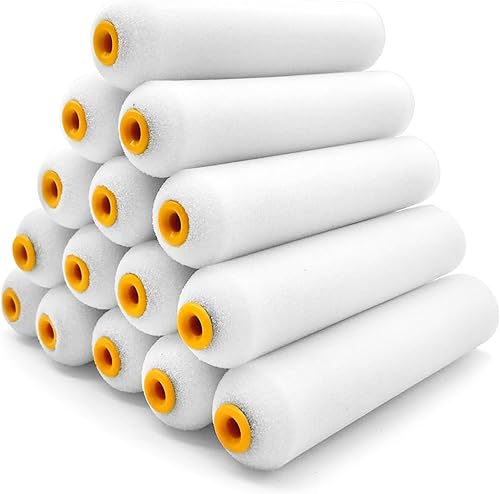 15 cubiertas de rodillo de pintura, cubiertas de rodillo de espuma de 6 pulgadas, rodillos de pintura de espuma de alta densidad, kit de mini