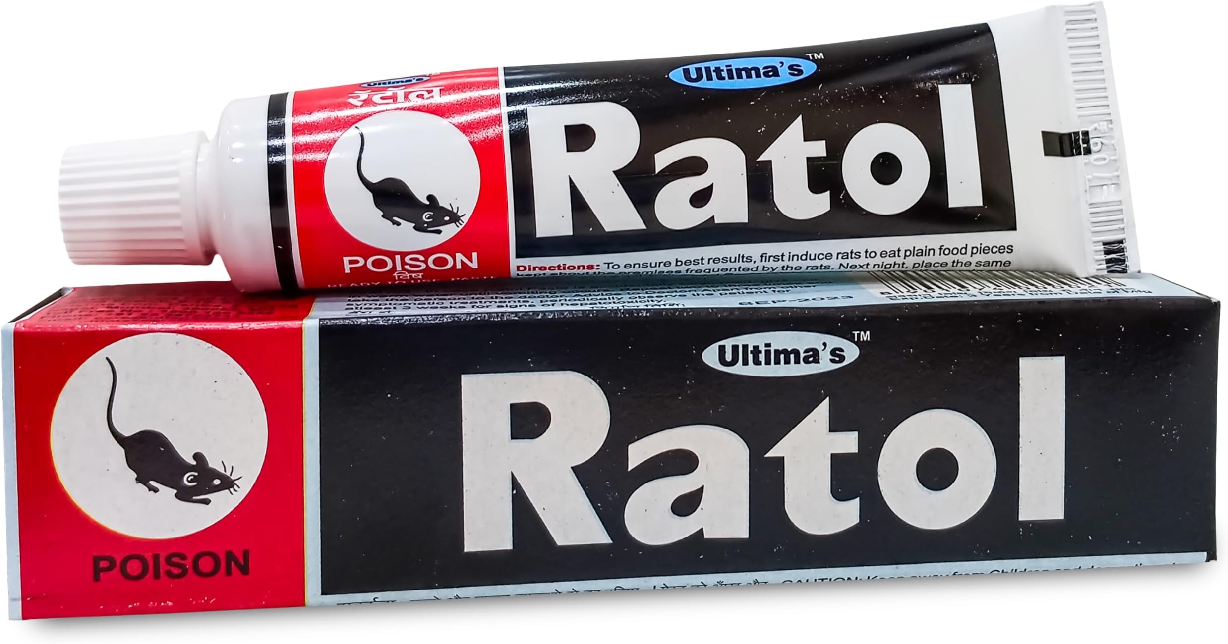 Ultima's Ratol Paste Rat Control Paste Rat Buster | Recommended for Mouse Control of Rodents/Mice/Rats | Pre-Baited | Easy to use Highly Effective Pack of 15
